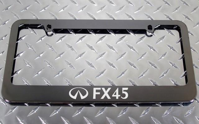 1 brand new infiniti fx45 gunmetal license plate frame + screw caps