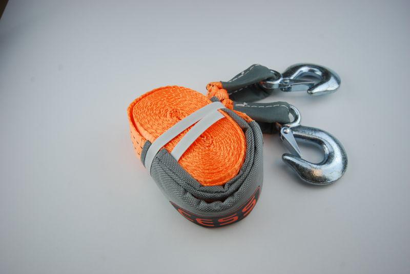 Cess 2"x20ft 6600lbs/3ton of pulling polyester web snatch tow strap with hooks