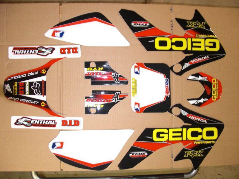 Honda crf 50 pit bike ssr pitster geico honda graphics kit only geico