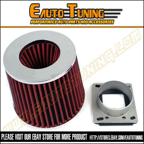 91-94 nissan sentra l4 nx air intake maf adapter + red filter