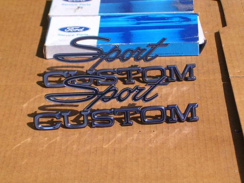 Purchase 197072 NOS FORD TRUCK "SPORT CUSTOM" EMBLEM (PAIR) NIBs DOTZ FOMOCO in Brownsboro