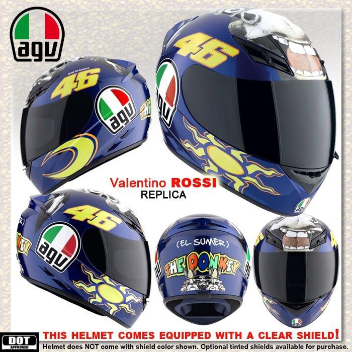 Agv k3 donkey valentino rossi 46 replica dot ece2205 motorcycle street helmet