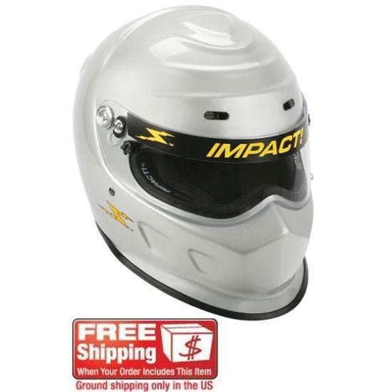 New impact racing sa10 champ helmet, silver large, snell 2010 sfi/fia approved