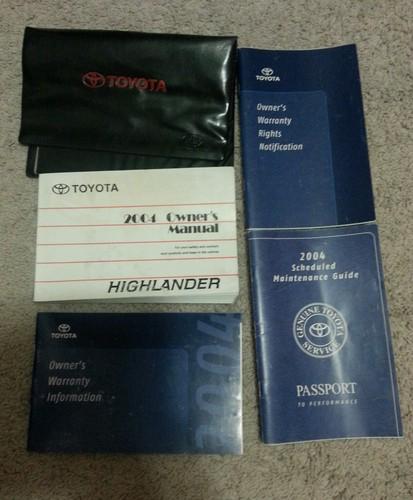 2004 highlander owners manual, maintenance guide and warranty books