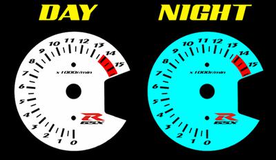 Suzuki gsxr 1000 2007 2008 white face glow gauge 07 08 custom mph kmh gixxer