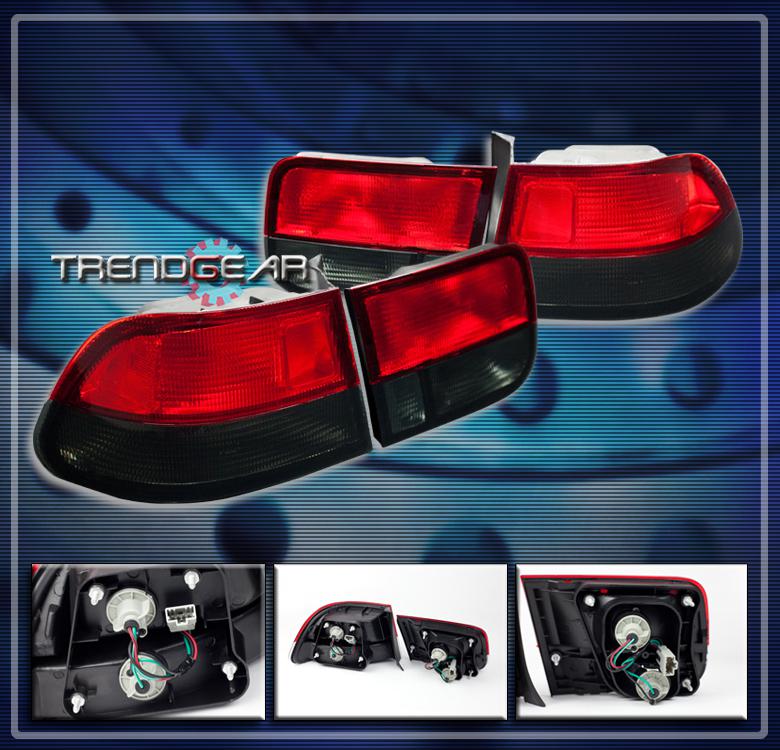 96 97 98 99 00 honda civic coupe tail lights red/smoke