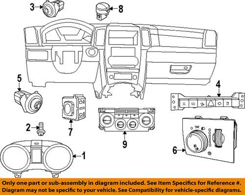Mopar oem 4602751aa cluster & switches-switch