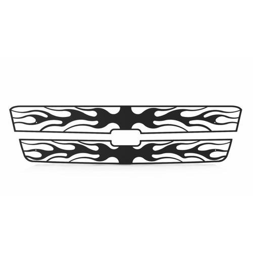 Chevy silverado 1500 03-05 horizontal flame black powdercoat grill insert cover