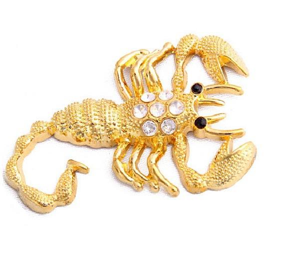 Car auto 3d alloy badge emblem decoration sticker chrome scorpion with diamond