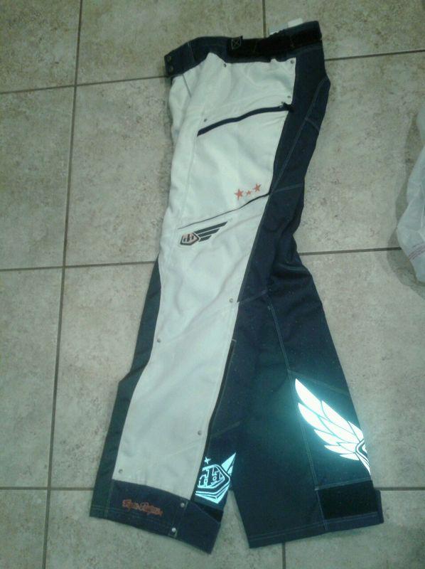 07' troy lee designs girls rev pants white size 5/6 new w/tags