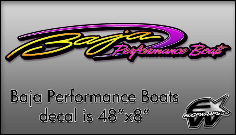 New baja performance boat trailer truck decal - 48" x 8"