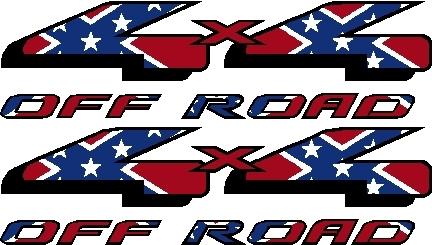 4x4 confederate flag decal custom replacement stickers for truck 4x4
