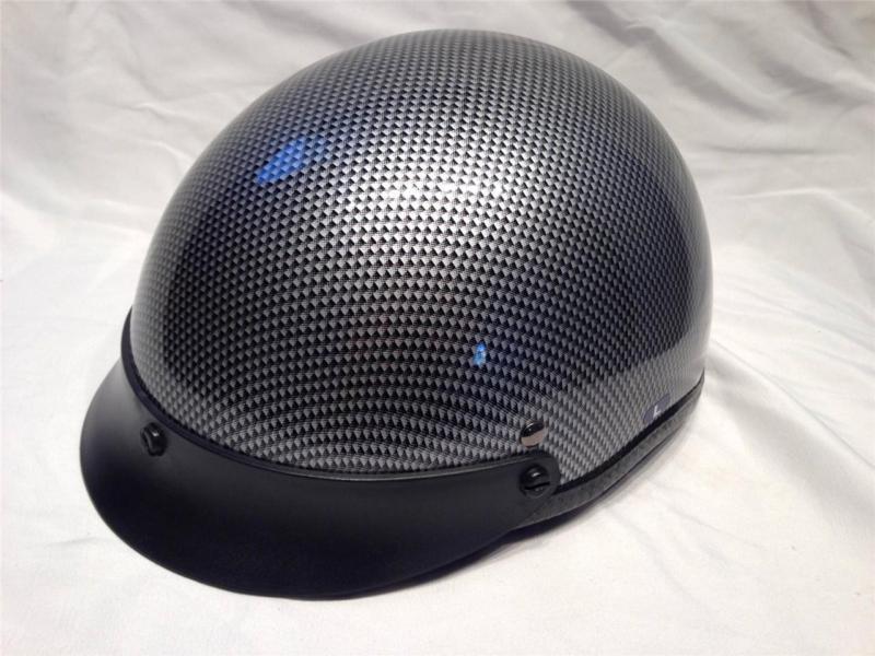Purchase Carbon Fiber Half Helmet Low Profile Traditional Motorcycle DOT Approved NEW SM in Rock