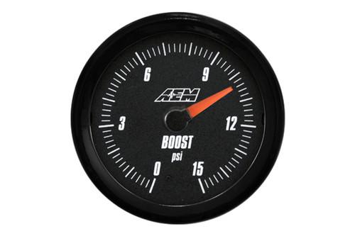 Aem 30-5144 - analog sae boost, fuel pressure gauge 0-15 psi