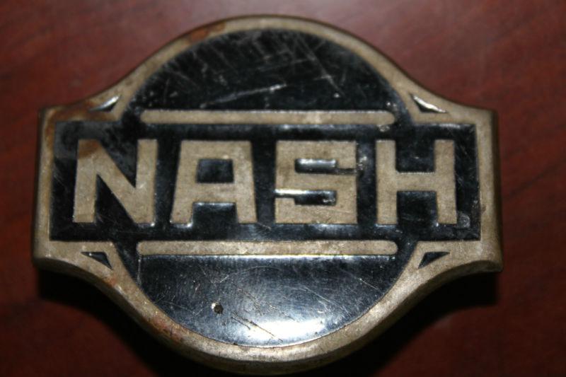 Vintage 1920’s original nash silver enamel radiator badge emblem