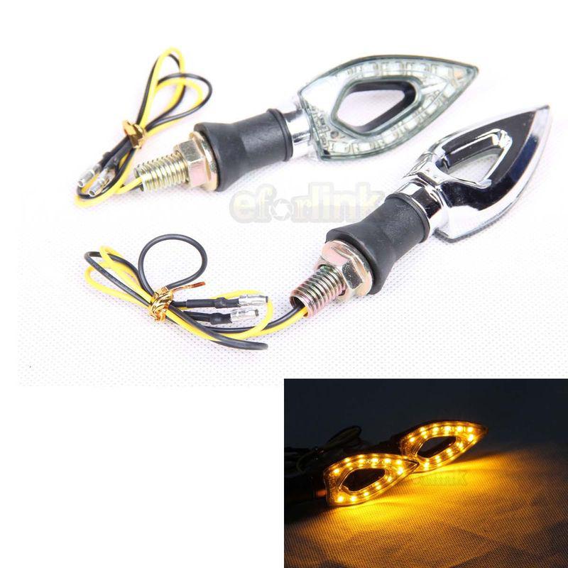 2pcs 12 led motorcycle turn signal light for honda suzuki kawasaki yamaha silver