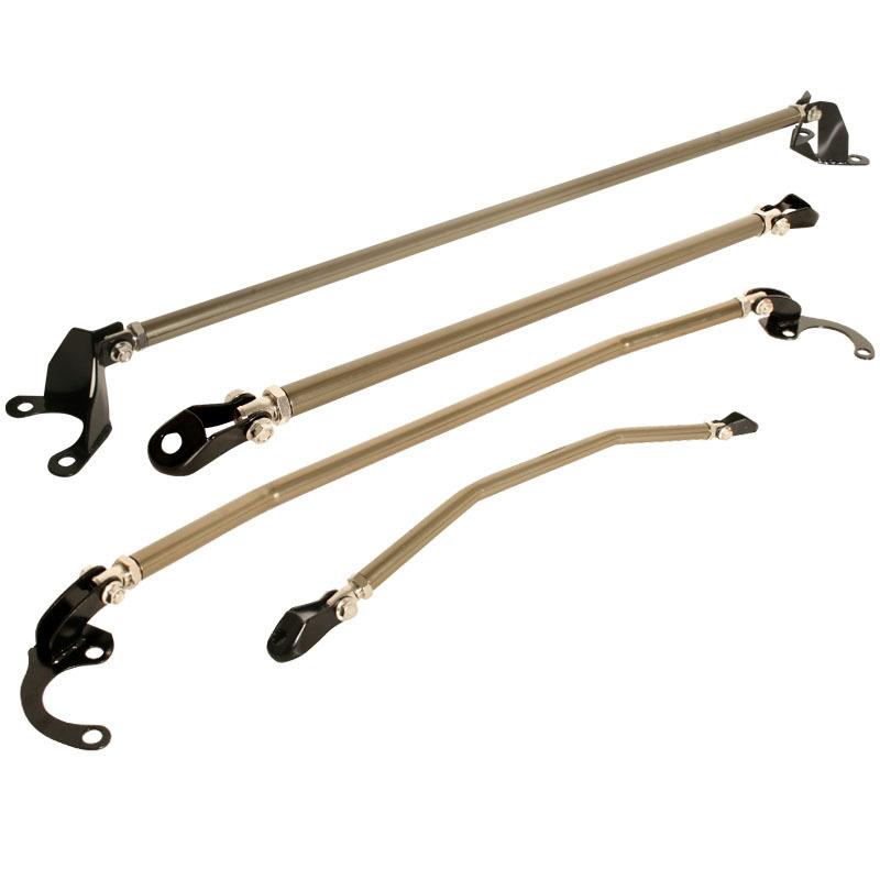 1988-1995 honda civic strut bar sets gunmetal (4pcs) 89 90 91 92 93 94