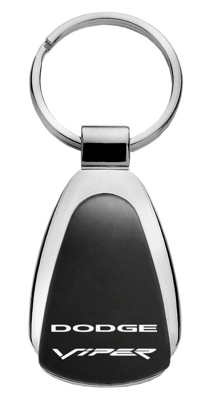 Dodge viper black tear drop metal key chain ring tag key fob logo lanyard