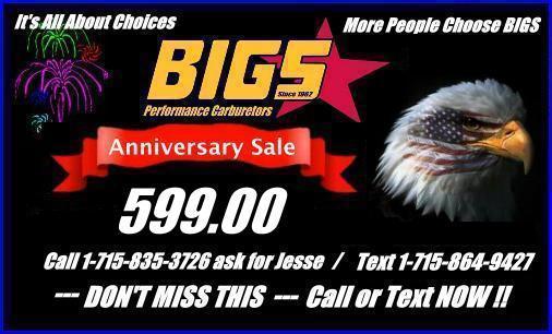 Bigs 750 vacuum secondary holley carburetor special offer on this auction !!