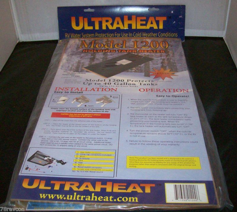 Ultraheat 1200 holding tank heater 12"x20" up to 40 gallons 13.5v
