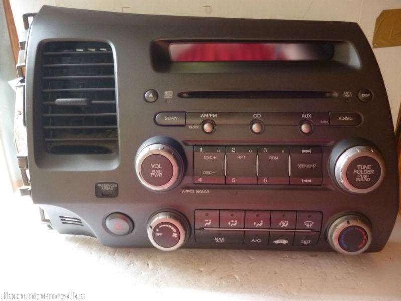 06-09 honda civic radio cd mp3 player & code 39100-sna-a030 oem *