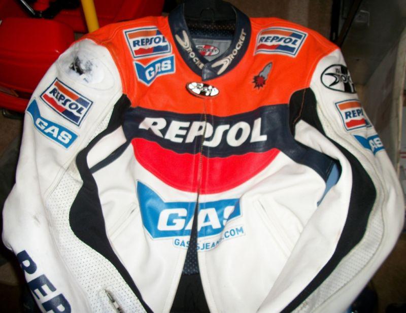 2pc joe rocket repsol leather suit / jacket and pants