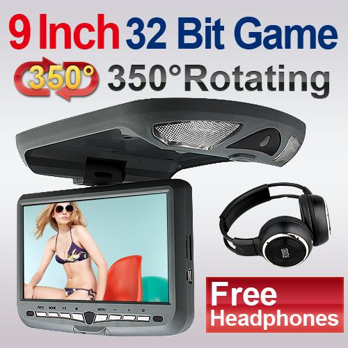 New 9" lcd car roof mount ceiling monitor tv dvd player