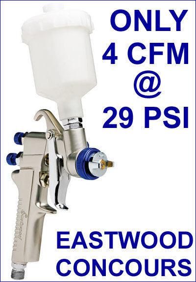 Eastwood concours hvlp car detail spray paint gun 1.0 mm nozzle & plastic cup