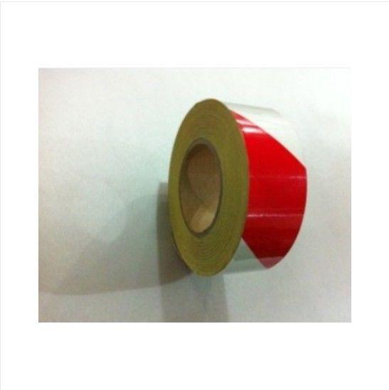 High quality reflective vinyl warning tape 2" x 118" red/white 5cmx300cm bn