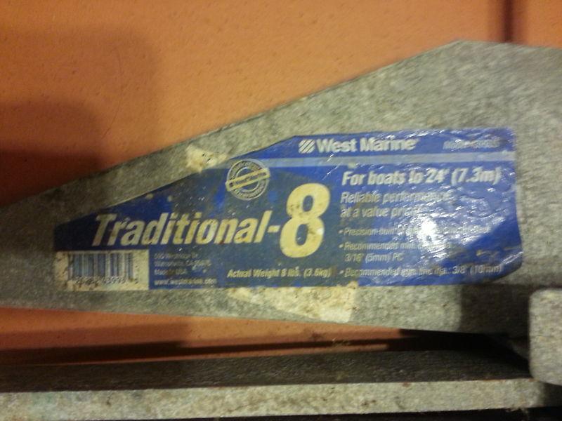 West marine traditional 8lb galvanized steel boat anchor for 24 foot boat