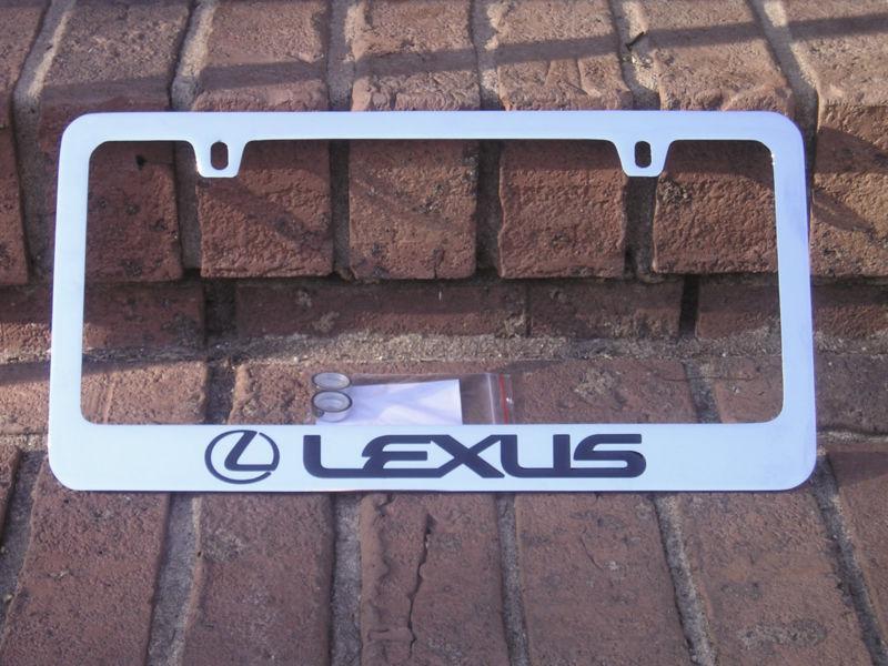 Lexus geninue dealer engraved quality chrome frame-plus chrome bolt covers!  
