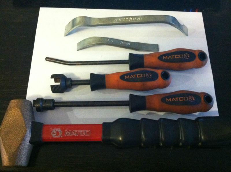 Matco mechanic tools 6 piece lot brake tools brass bronze hammer all good used