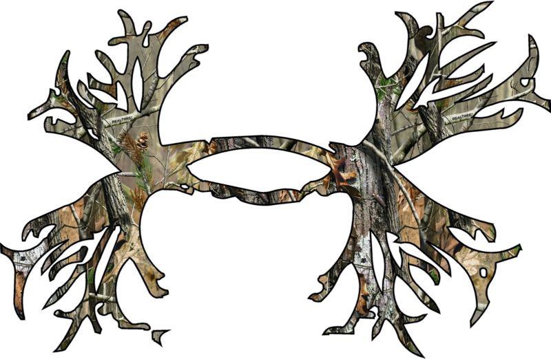 10" lrg camo under armour antler decal sticker emblem hunting archery swarovski