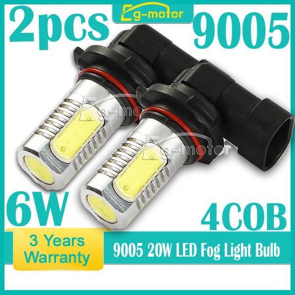 2x 9005 6w 3+1cob car led 12v dc fog day driving head light bulb lamp