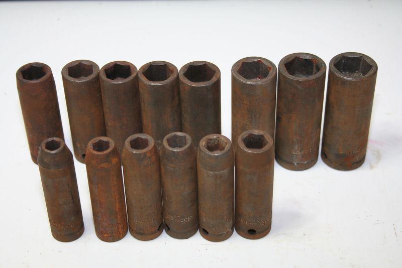 Bonney 1/2 inch drive Deep Well Impact Socket Set Metric 10 mm to 24 mm USED, US $69.99, image 1