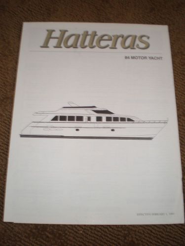 1997 hatteras 84 motor yacht marketing / specifications brochure