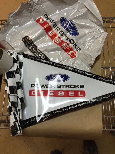 Lot of nos ford dealership promo items powerstroke trucks psd stickers/flags/bag