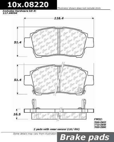 Centric 106.08220 brake pad or shoe, front