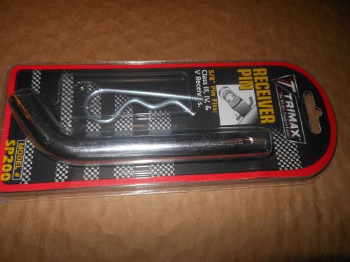 Trimax deluxe chrome plated 5/8" receiver hitch pin &amp; clip class iii iv v sp200