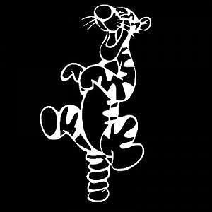 Tigger the tiger tail disney white vinyl car/laptop/decal-sk-ys5w-gvlj
