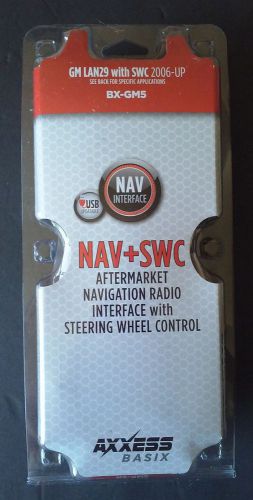 New - axxess bx-gm5 navigation radio interface - gm lan29 w/swc 200-up - nav+swc