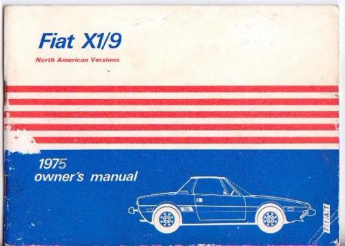 1975 fiat x1/9 original owners manual