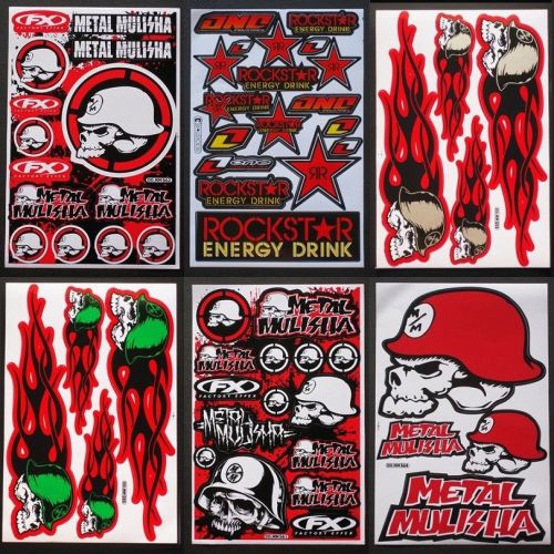 Metal mulisha moto-gp supercross truck mx1 motocross racing stickers 6 sheets