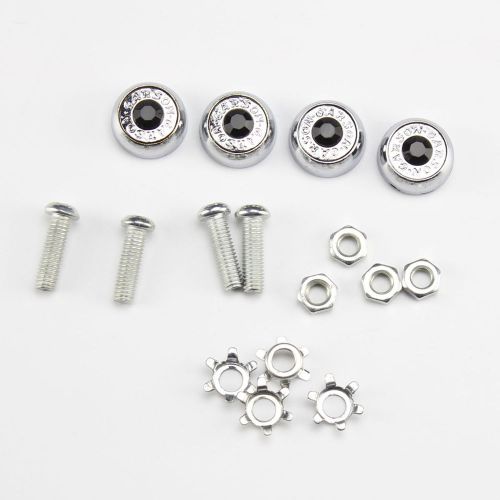 High quality black rhinestone screw caps for crystal license plate frame bling