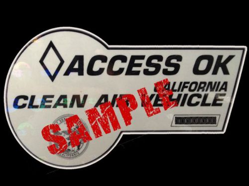 White novelty hov carpool stickers for electric cars