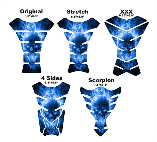 Yamaha yzf r1 r6 fz1 fz6 fz8 yzf600 fzr blue skull gel motorcycle tank pad
