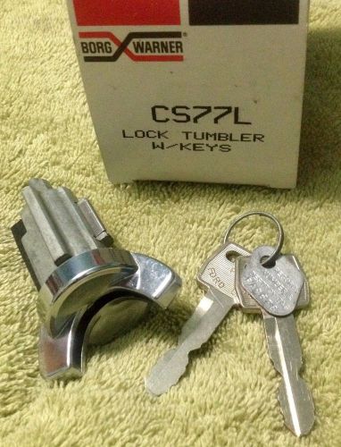 1973-1976 ford nos ignition lock tumbler w/keys  cs77l borg warner