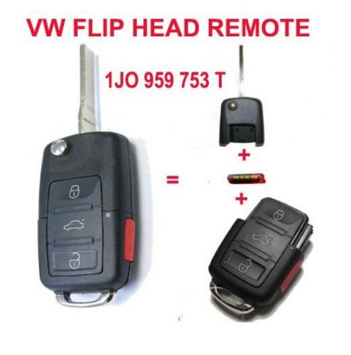 1j0 959 753 t folding key keyless entry remote for volkswagen 3+1b 315mhz id48