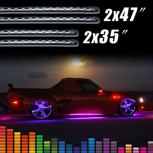Addmotor 2×47&#034; &amp; 2×35&#034; multicolor car flexible neon light strips sound control