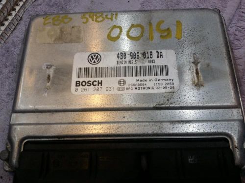 Volkswagen passat engine brain box electronic control module; 4 cyl 03